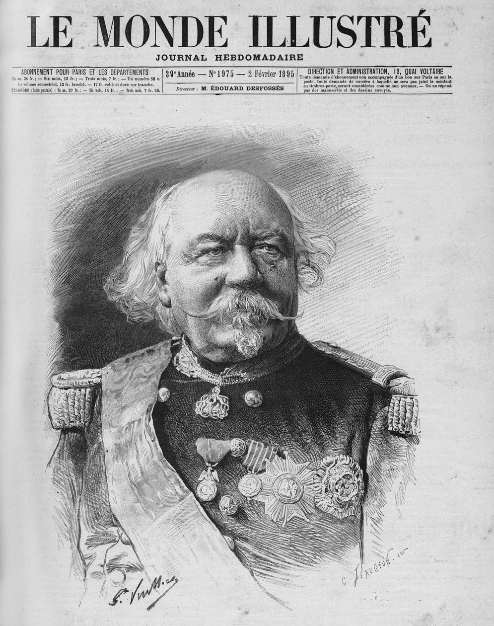 Marschall Canrobert (1809 - 1895). Meldung seines Todes am 24. Januar von Unknown artist