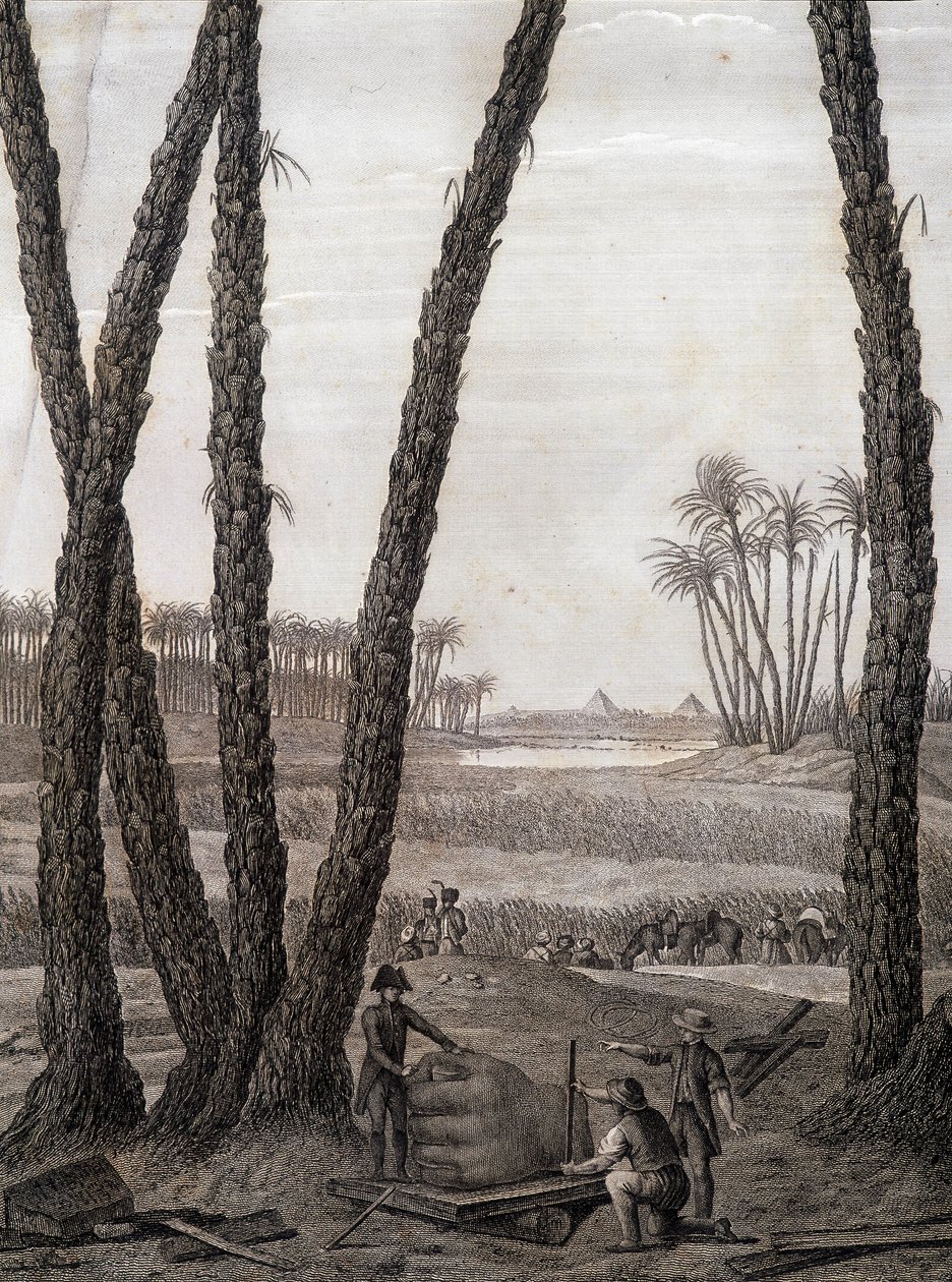 Memphis, Ansicht der Ruinen - in „Beschreibung von Ägypten“, Kaiserliche Ausgaben von Unknown artist