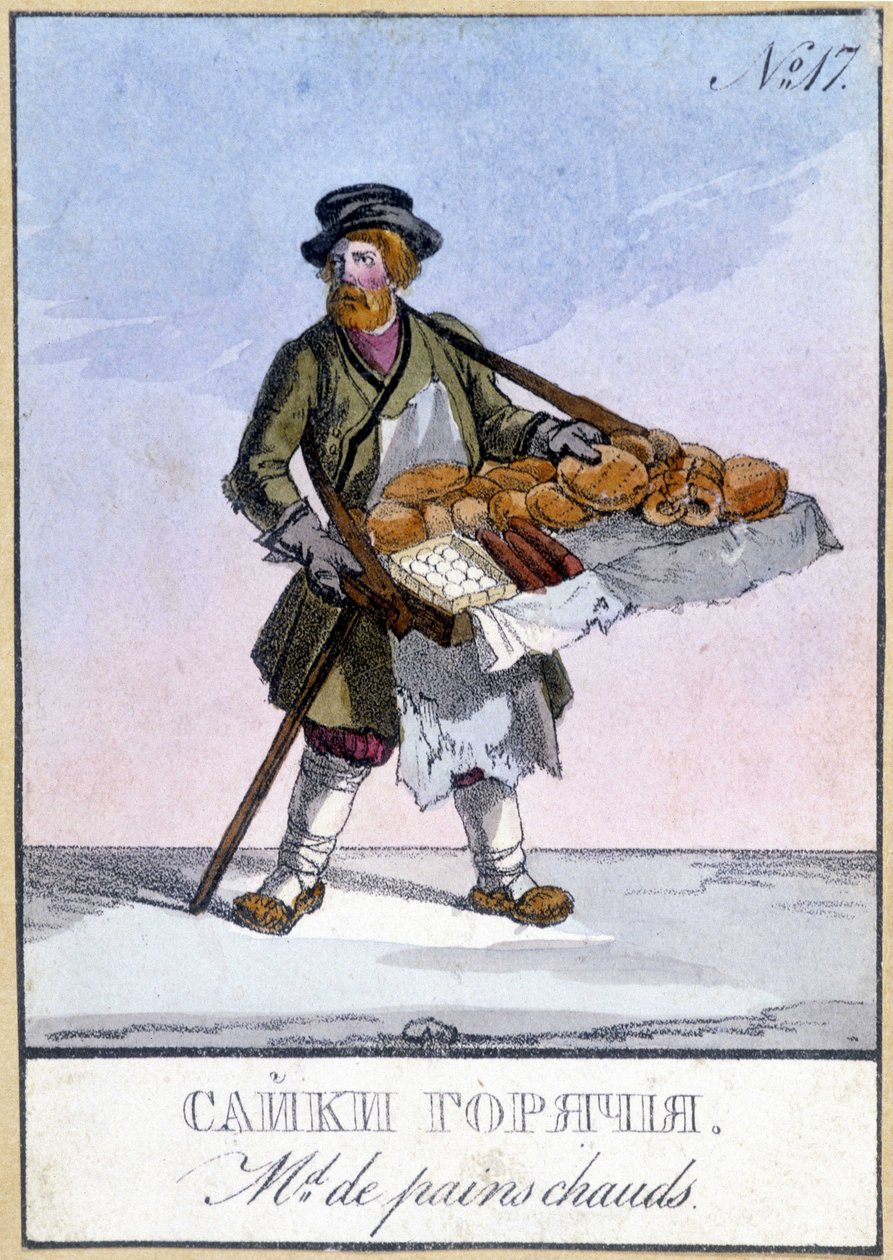 Händler von heißen Broten in Russland im 19. Jahrhundert von Unknown artist