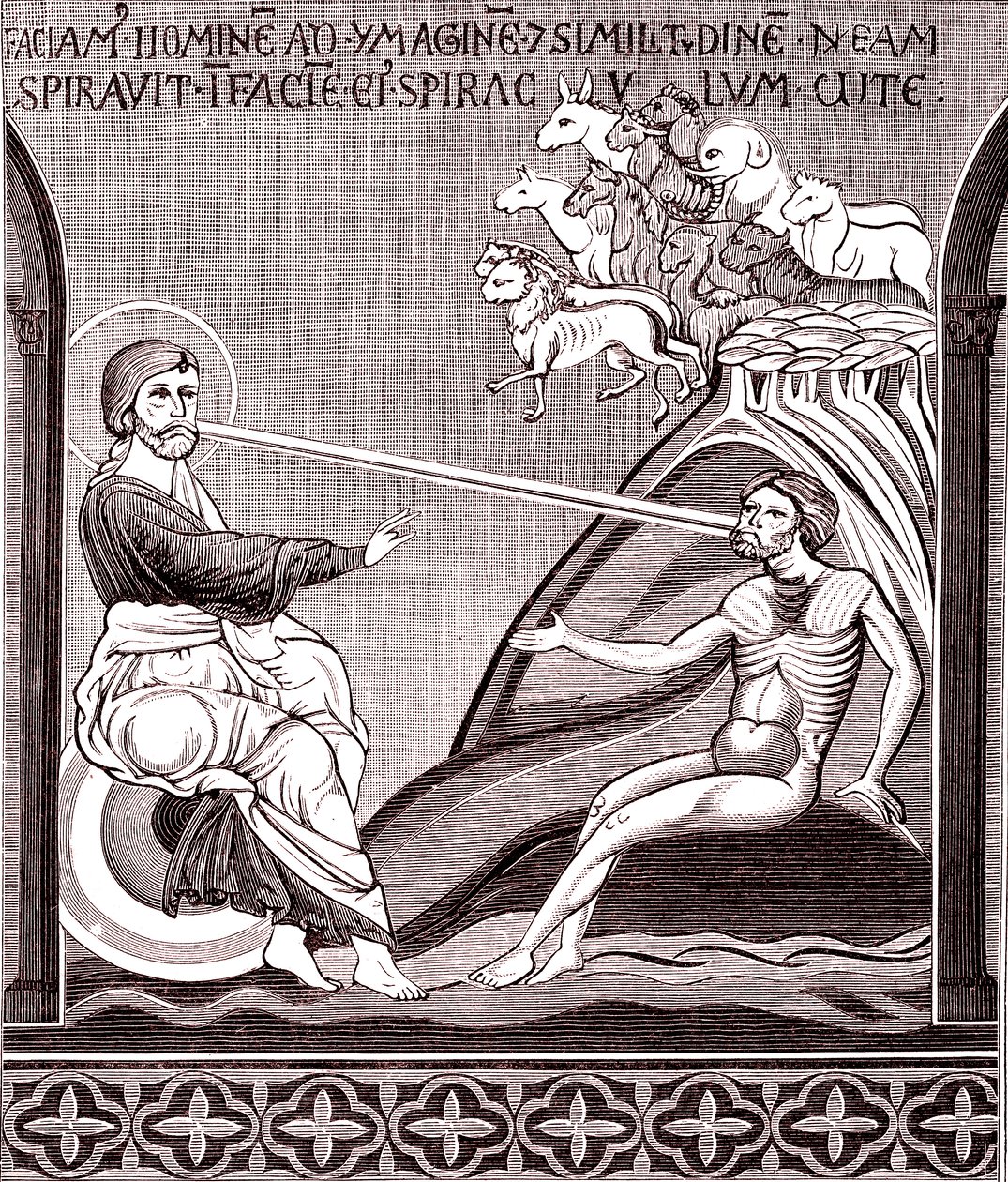 Mosaik, das die Erschaffung des Menschen darstellt von Unknown artist