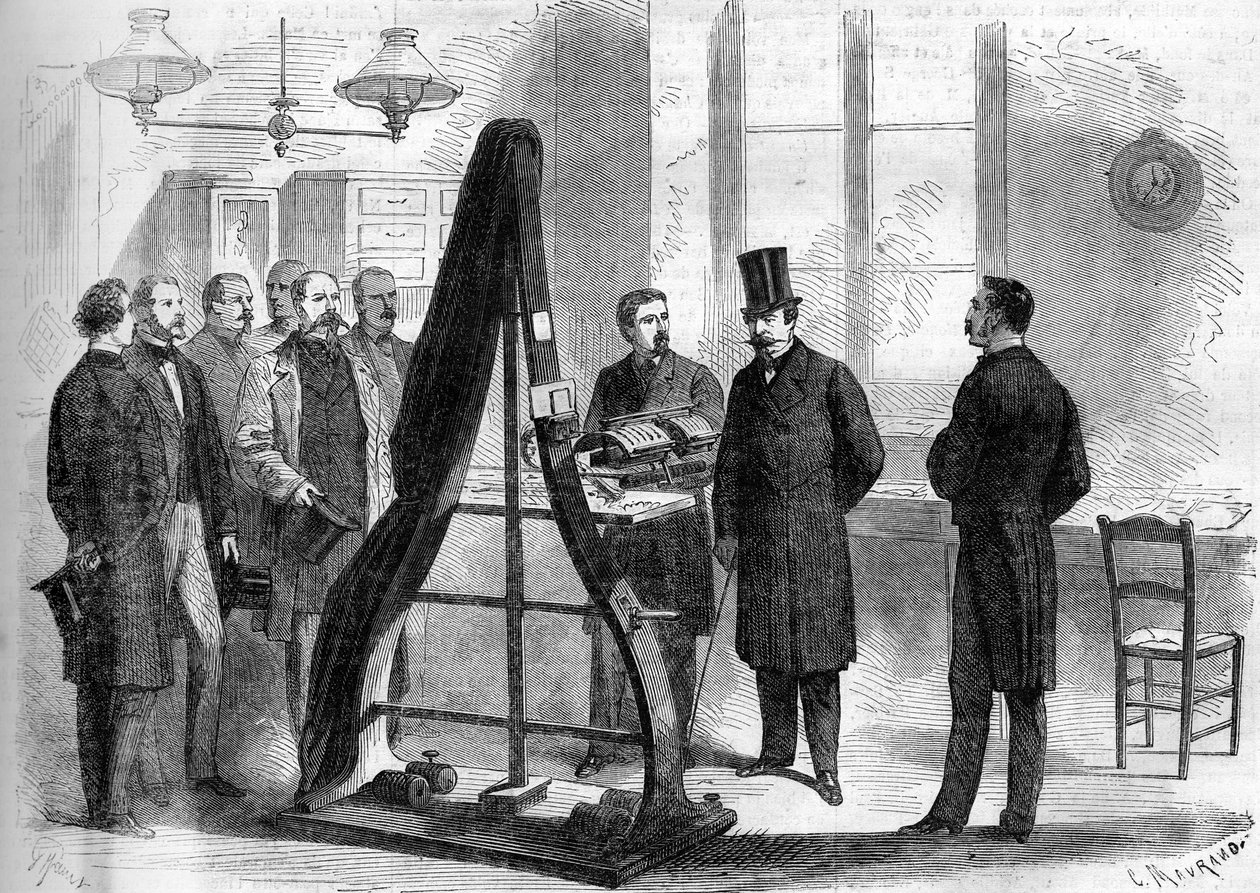 Napoleon III. besuchte 1866 die Büros des elektrischen Telegrafen im Innenministerium von Unknown artist