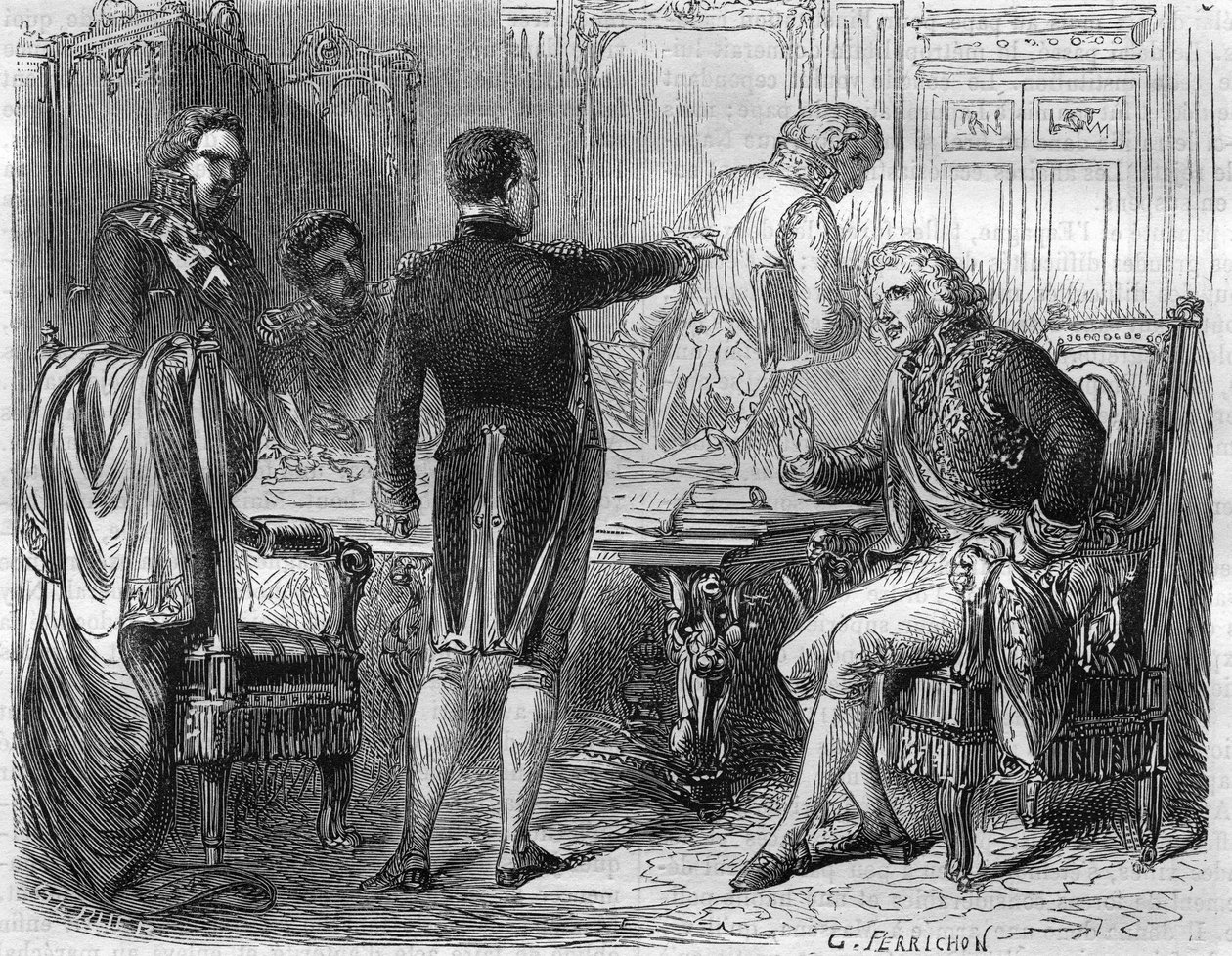 Napoleon I. mit Jean Etienne Marie Portalis im Jahr 1811. Französischer Jurist und Politiker (1746-1807) von Unknown artist