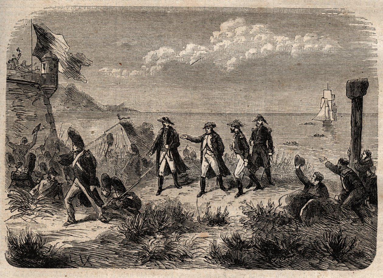 Napoleon kehrt von Elba zurück - Gravur in „Dictionnaire populaire illustré“ - 1864 - von Joseph Decembre und Edmond Allonier von Unknown artist