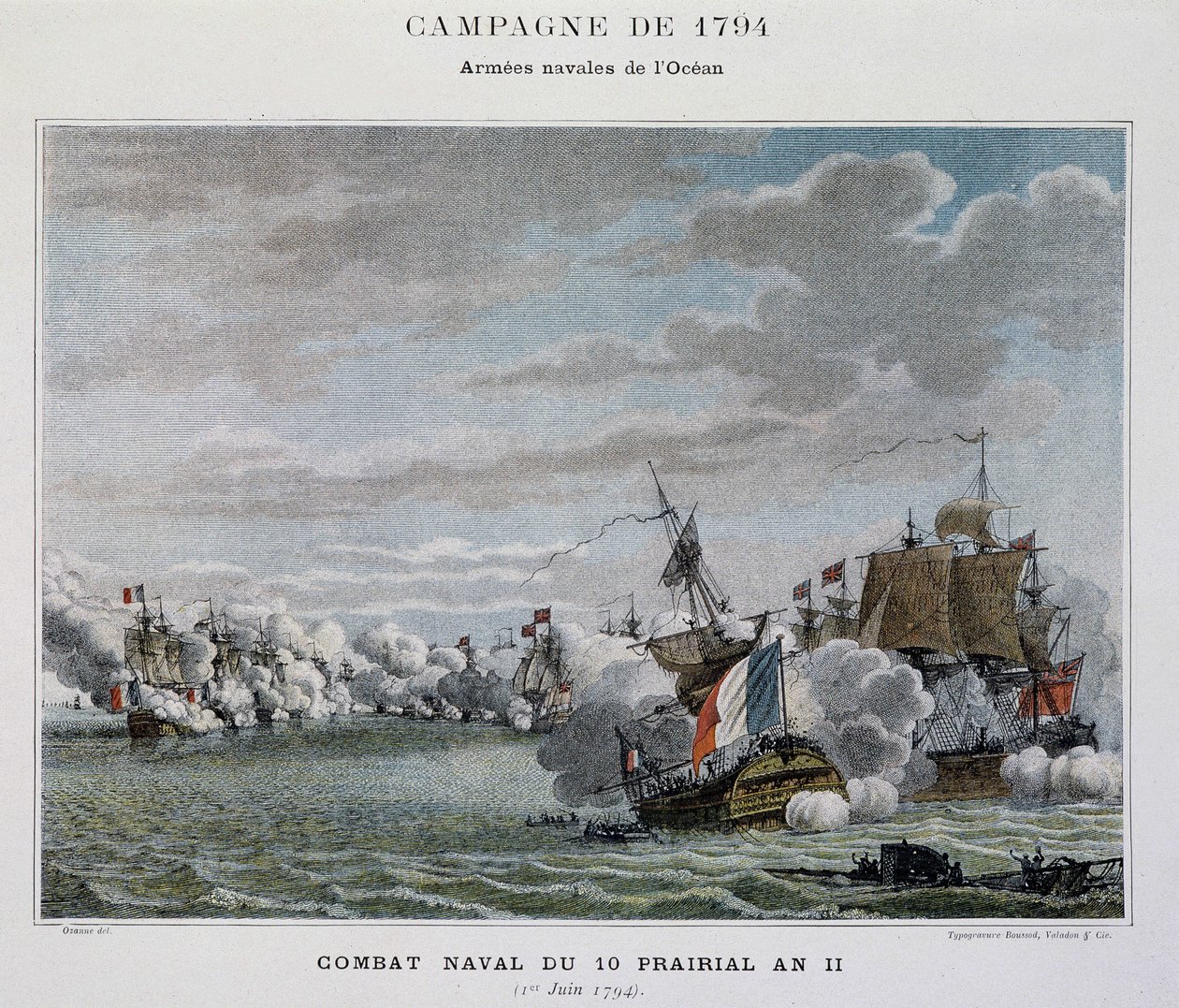 Seeschlacht, 10. Prairial Jahr II (1794) - in „Die Seeschlachten Napoleons“ von Unknown artist