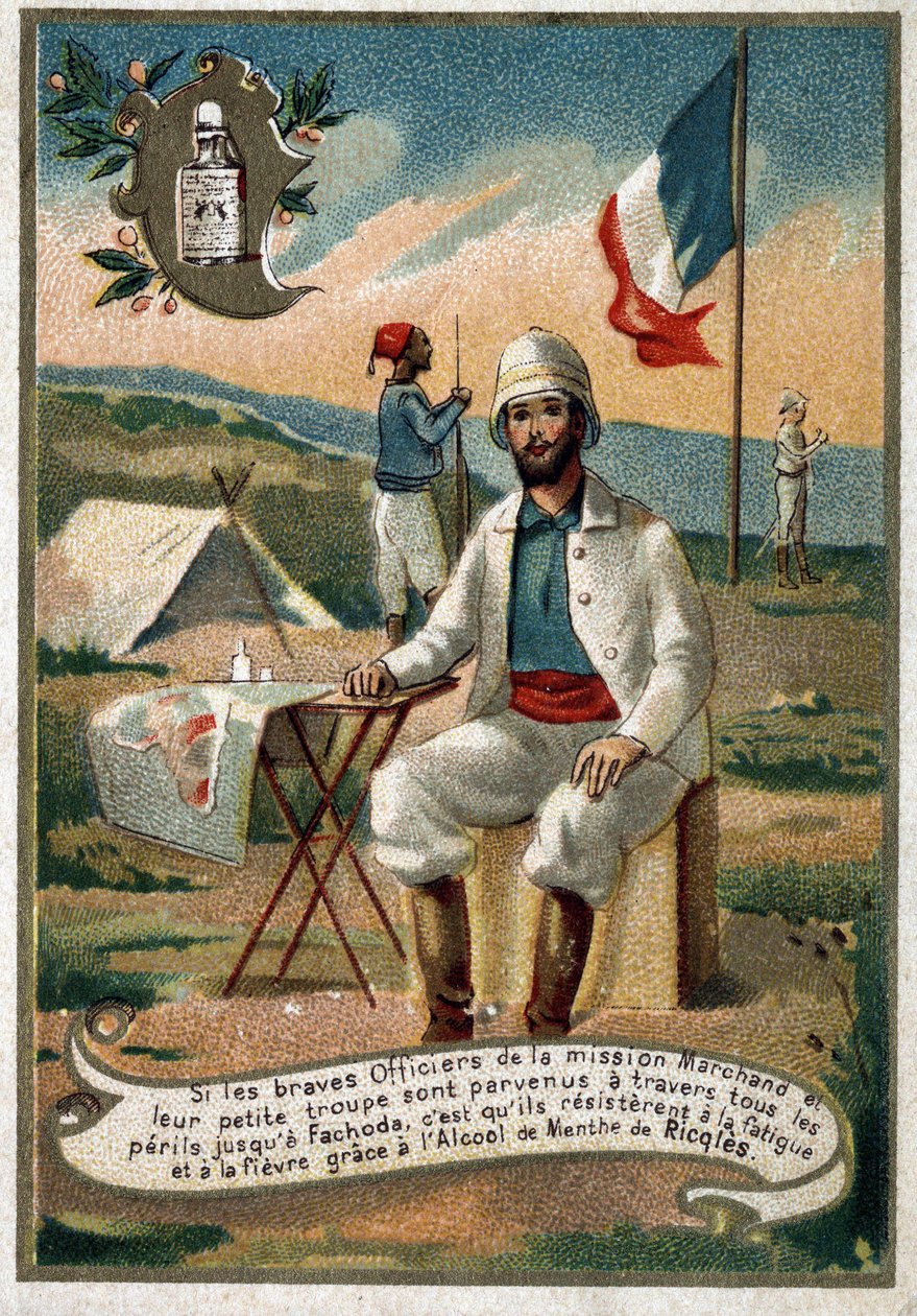 Offizier der Marchand-Mission. Chromolithographie des 19. Jahrhunderts von Unknown artist