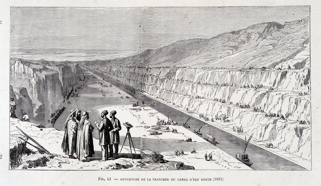 Eröffnung des Grabens des Süßwasserkanals des Suezkanals von Unknown artist