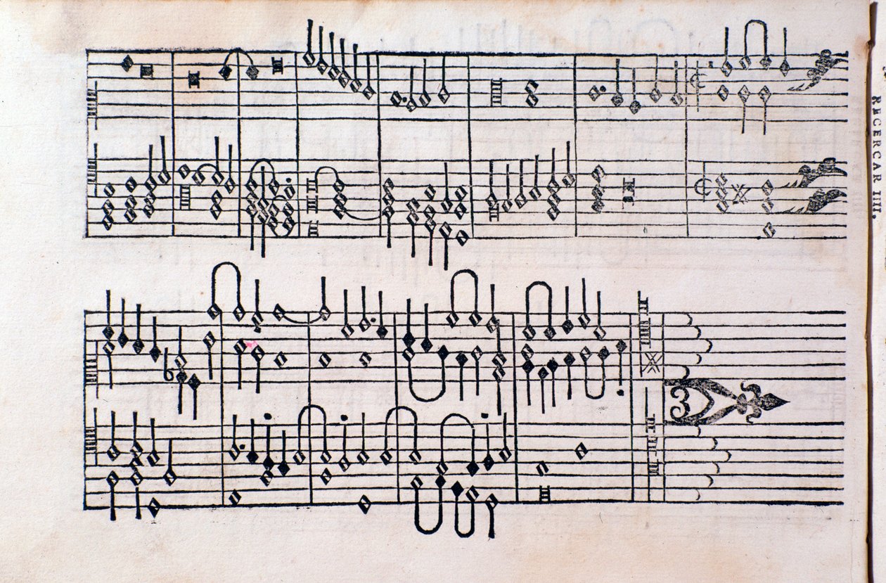Seite aus „Tabulatur; Buch 1“ von Gerolamo Cavazzoni von Unknown artist