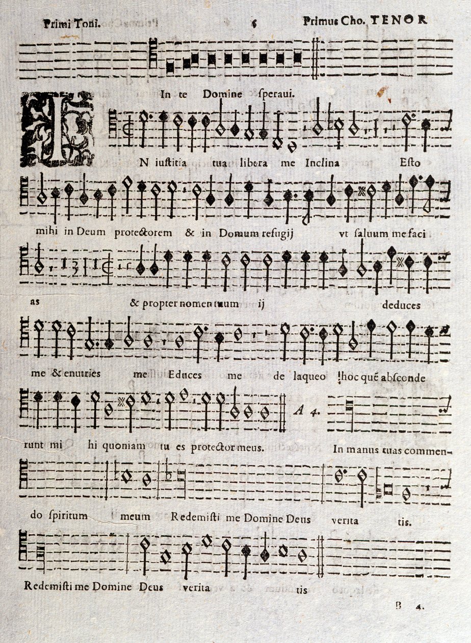 Seite der Partitur der Psalmen (op 16) von Ludovico Viadana von Unknown artist