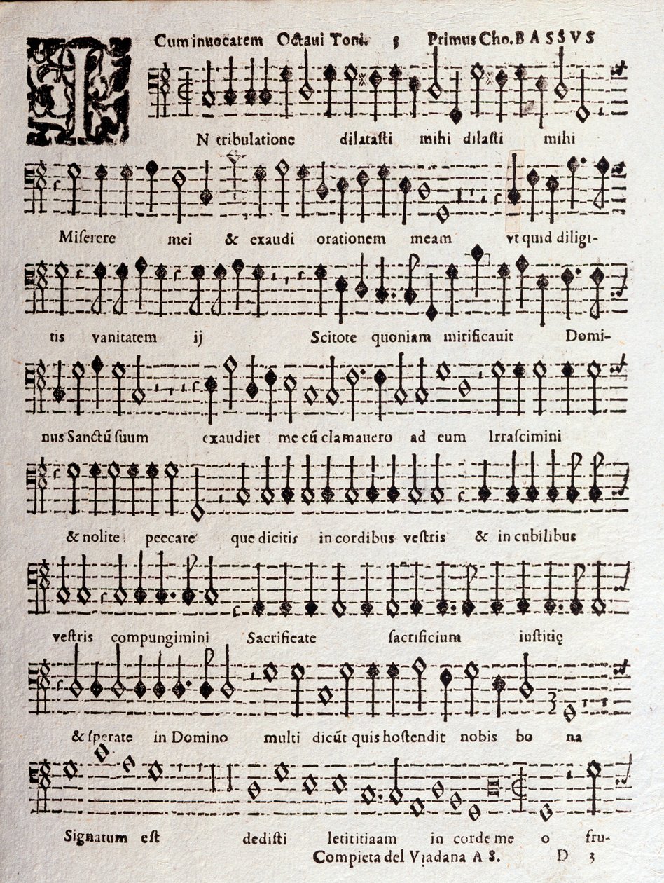 Seite der Partitur von Psalmen (op 16) von Ludovico Viadana von Unknown artist