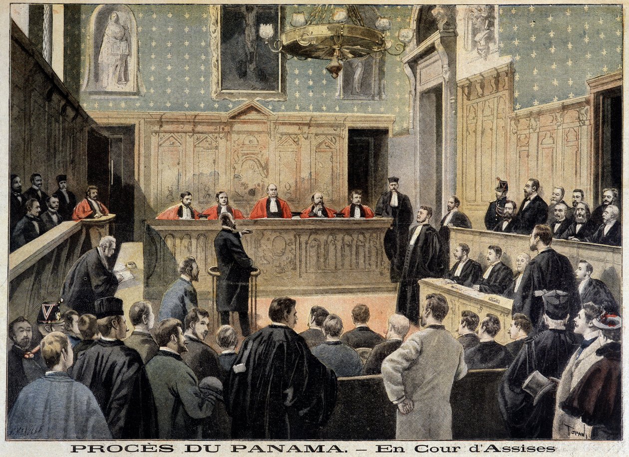 Panama-Skandal: Das Schwurgericht - in „Le Petit Journal“ vom 02.01.1898 von Unknown artist