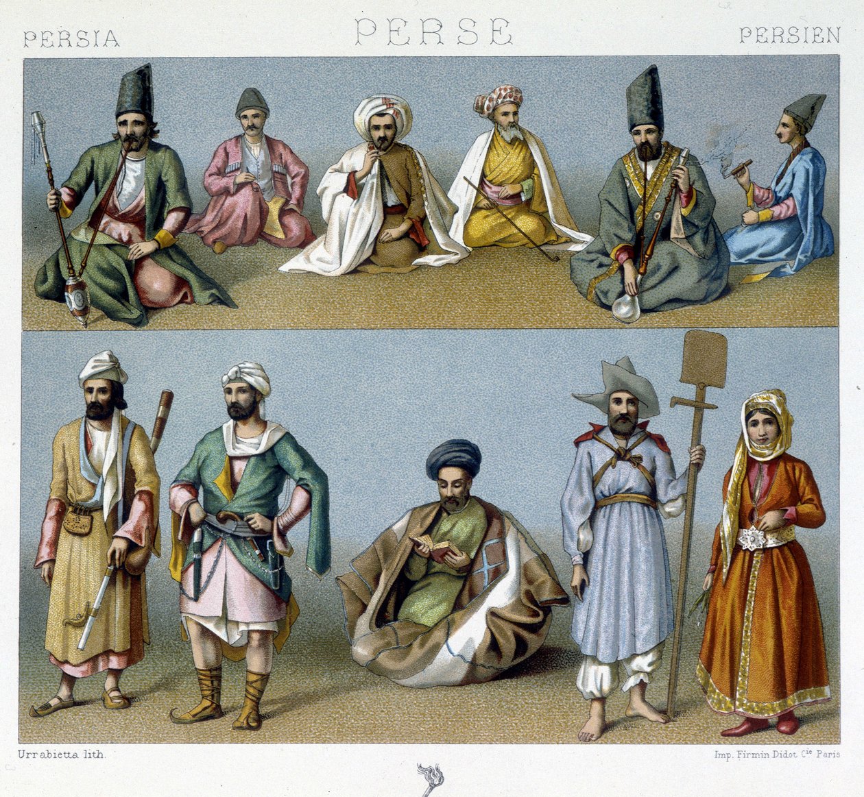 Persische Kostüme - in „Le costume historique“ von Racinet von Unknown artist