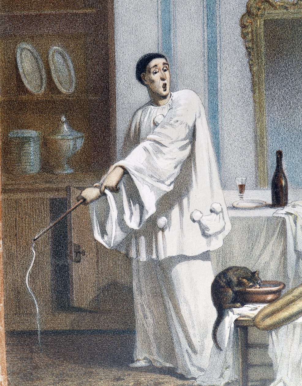 Pierrot peitscht eine Katze - n.d., Ende 19. Jahrhundert von Unknown artist