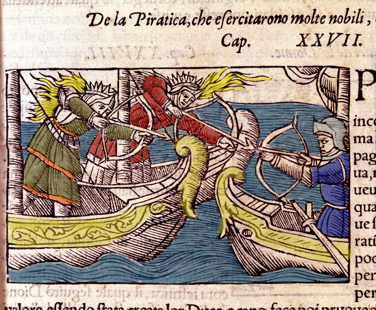 Piraterie wurde von vielen skandinavischen Adelsfrauen praktiziert (Kupferstich aus Historia de gentium septentrionalium von Olaus Magnus, Venedig 1567) von Unknown artist
