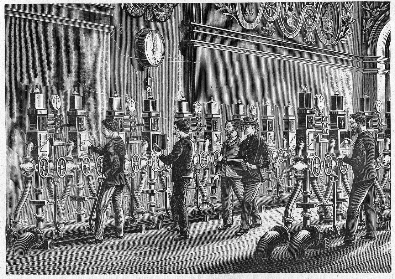 Pneumatisches Postamt, Place de la Bourse in Paris im Jahr 1888 von Unknown artist