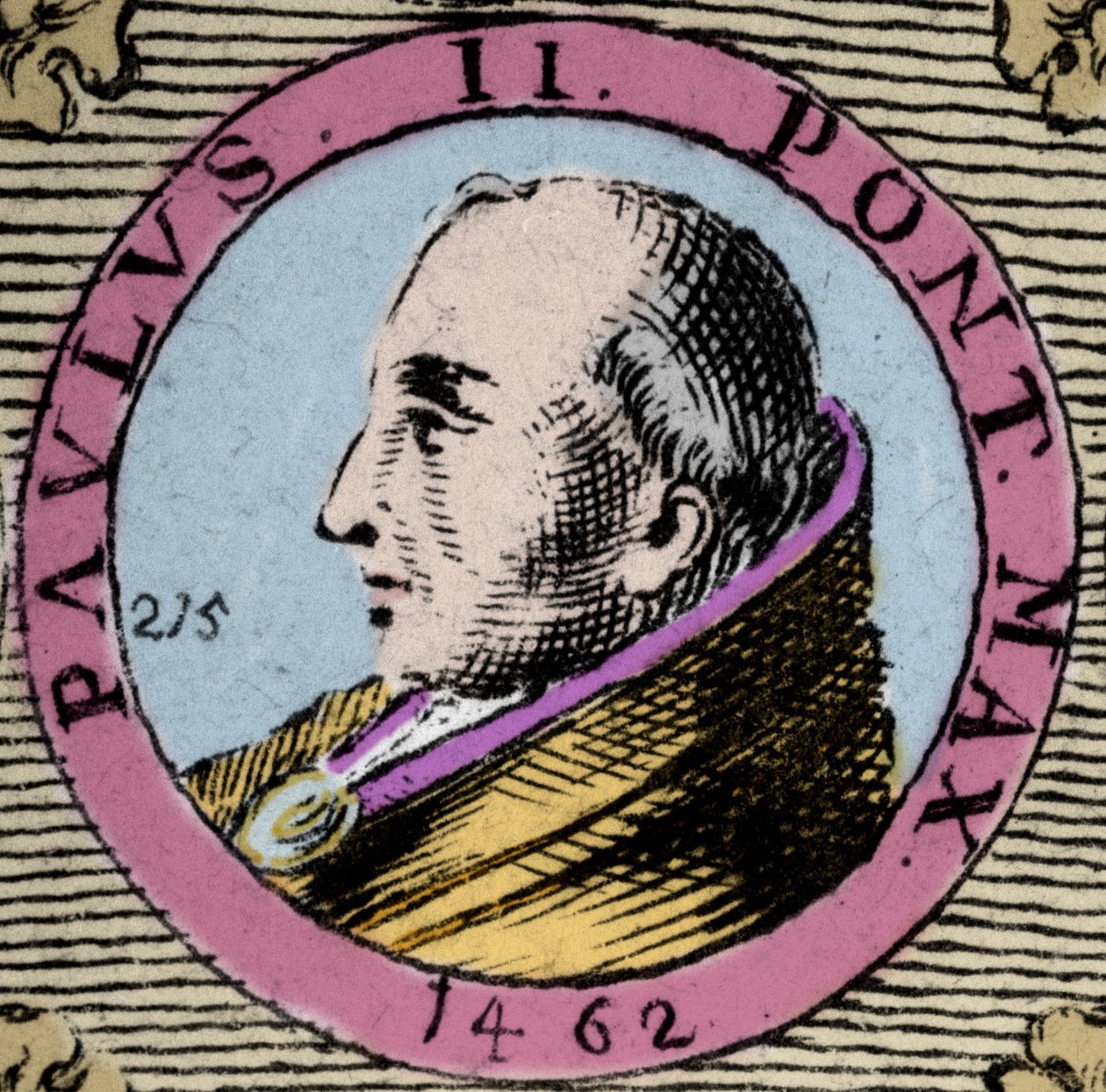 Papst Paul II. (Paolo) alias Pietro Barbo, Paul (1417-1471). Gravur des 19. Jahrhunderts von Unknown artist