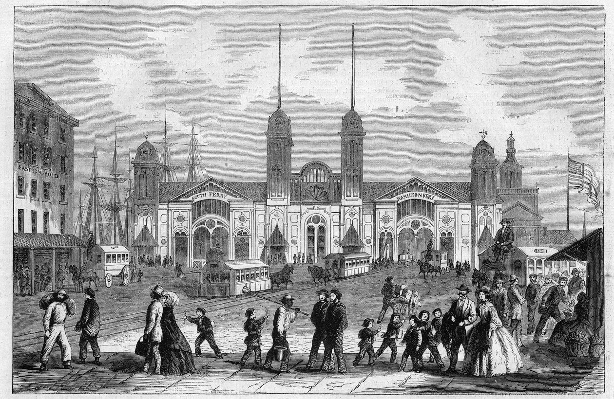 Hafen von New York, Vereinigte Staaten. Gravur in "The Illustrous Universe" von Unknown artist