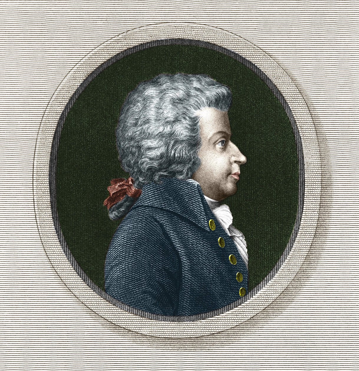 Porträt von Wolfgang Amadeus Mozart (1756-1791) - Gravur 19. Jahrhundert von Unknown artist