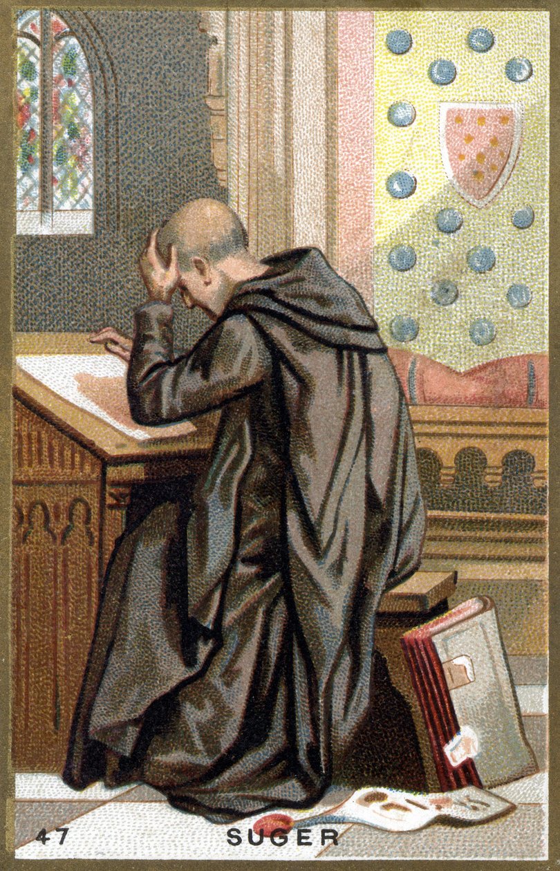 Porträt von Abbe Suger (1081 - 1151). Chromolithografie des späten 19. Jahrhunderts von Unknown artist
