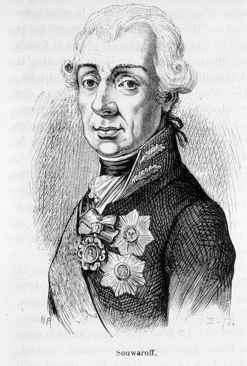 Porträt von Alexander Souwaroff (Souvaroff oder Souvarov oder Alexander Suvorov) (1729-1800), russischer Marschall (1729 - 1800) von Unknown artist