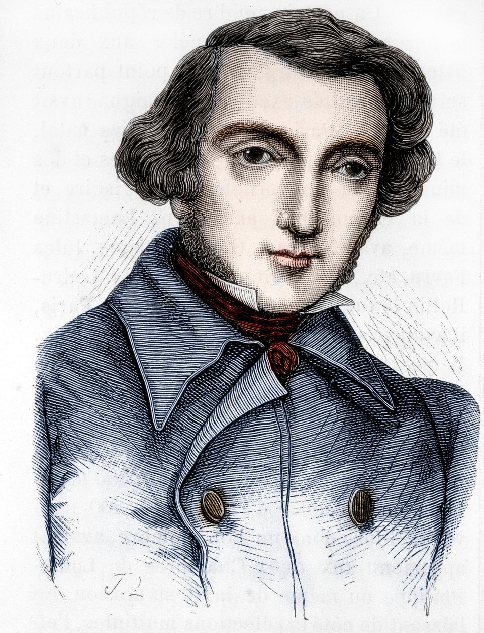 Porträt von Alexis de Tocqueville (1805 - 1859), französischer Historiker und Politiker. Gravur aus dem 19. Jahrhundert. von Unknown artist