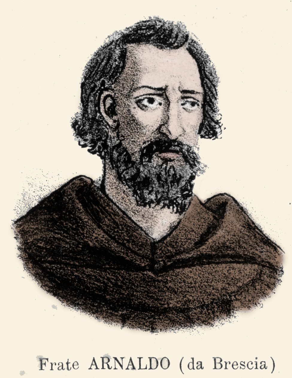 Porträt von Arnaud de Brescia (Arnaldo da Brescia) (1090 - 1155), italienischer politischer und religiöser Reformer von Unknown artist