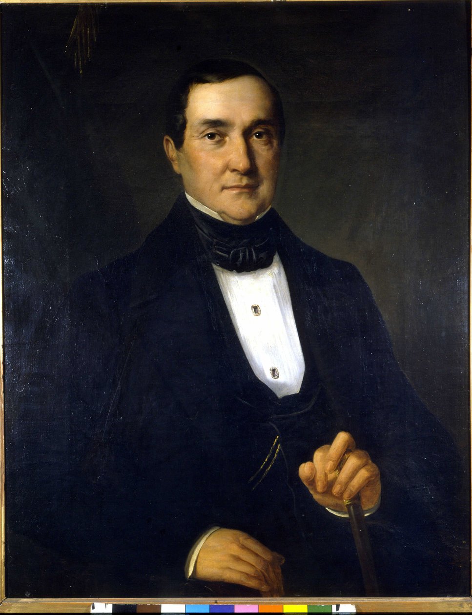 Porträt von Bartolomeo Merelli (1793-1879), erster Direktor der Scala. Anonymes Gemälde des 19. Jahrhunderts. von Unknown artist