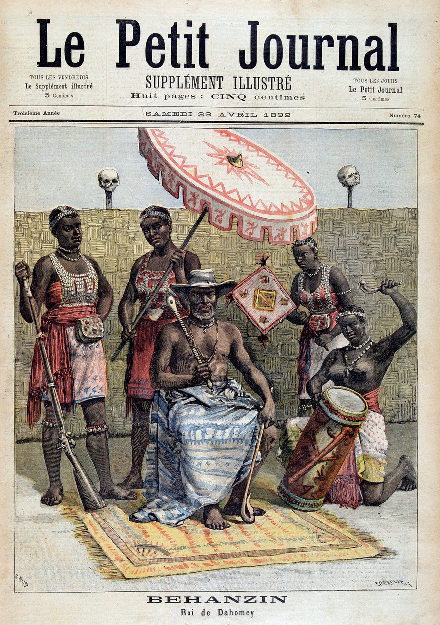 Porträt von Behanzin (1844-1900), König von Dahomey (Benin) - in „Le Petite Journal“ vom 23.04.1892 von Unknown artist