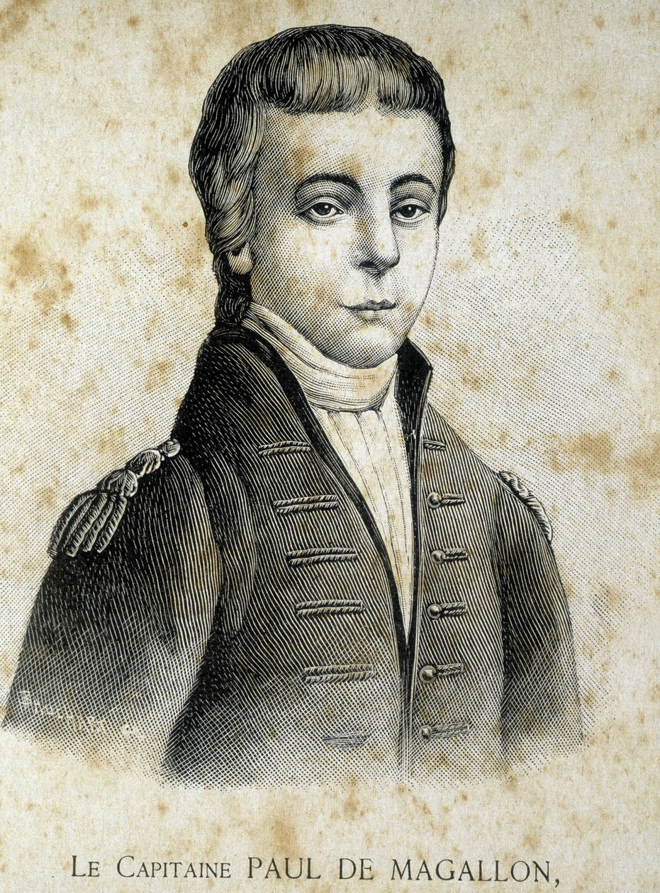 Porträt von Kapitän Paul de Magallon (1784 - 1859) - in „Les Contemporains“, n.d. Ende 19. Jahrhundert von Unknown artist