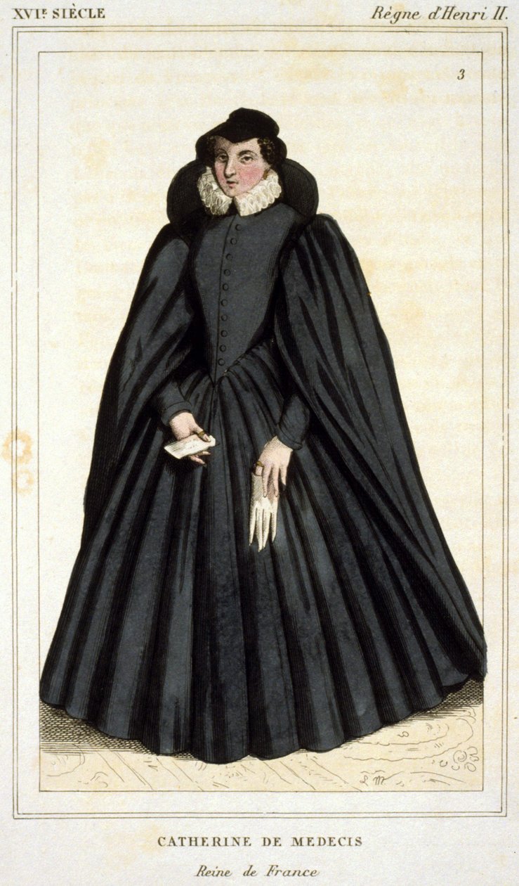 Porträt von Katharina von Medici (Caterina de Medici) (1519 - 1589), Gravur Anfang des 19. Jahrhunderts. von Unknown artist