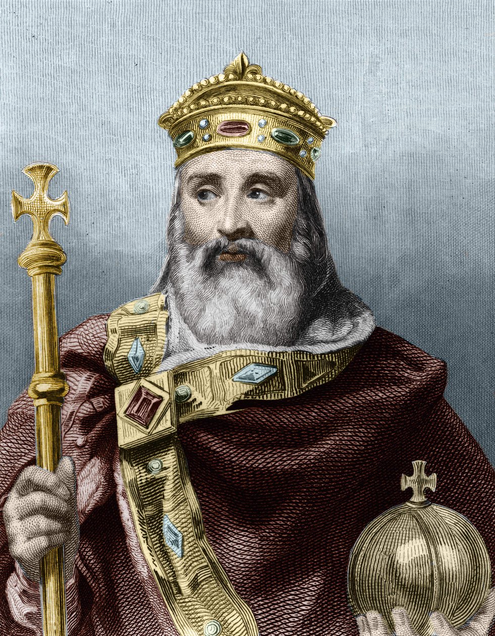 Porträt von Karl dem Großen (742-814), König von Frankreich - in Histoire des Français von Lavallée, Gravur, sd. von Unknown artist