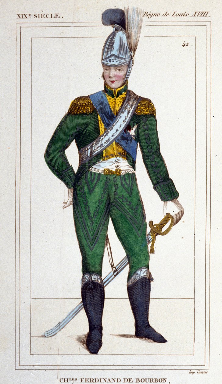 Porträt von Charles Ferdinand de Bourbon (Herzog von Berry) 1778 - 1820 von Unknown artist