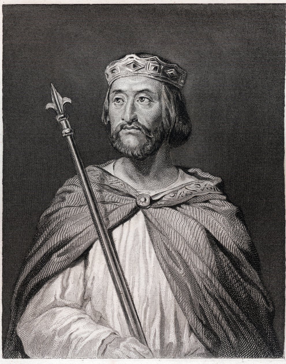 Porträt von Karl III. genannt der Einfältige (879 - 929), König von Frankreich (898 - 929) - in „Histoire des Français“ von Lavallée, Gravur, sd von Unknown artist