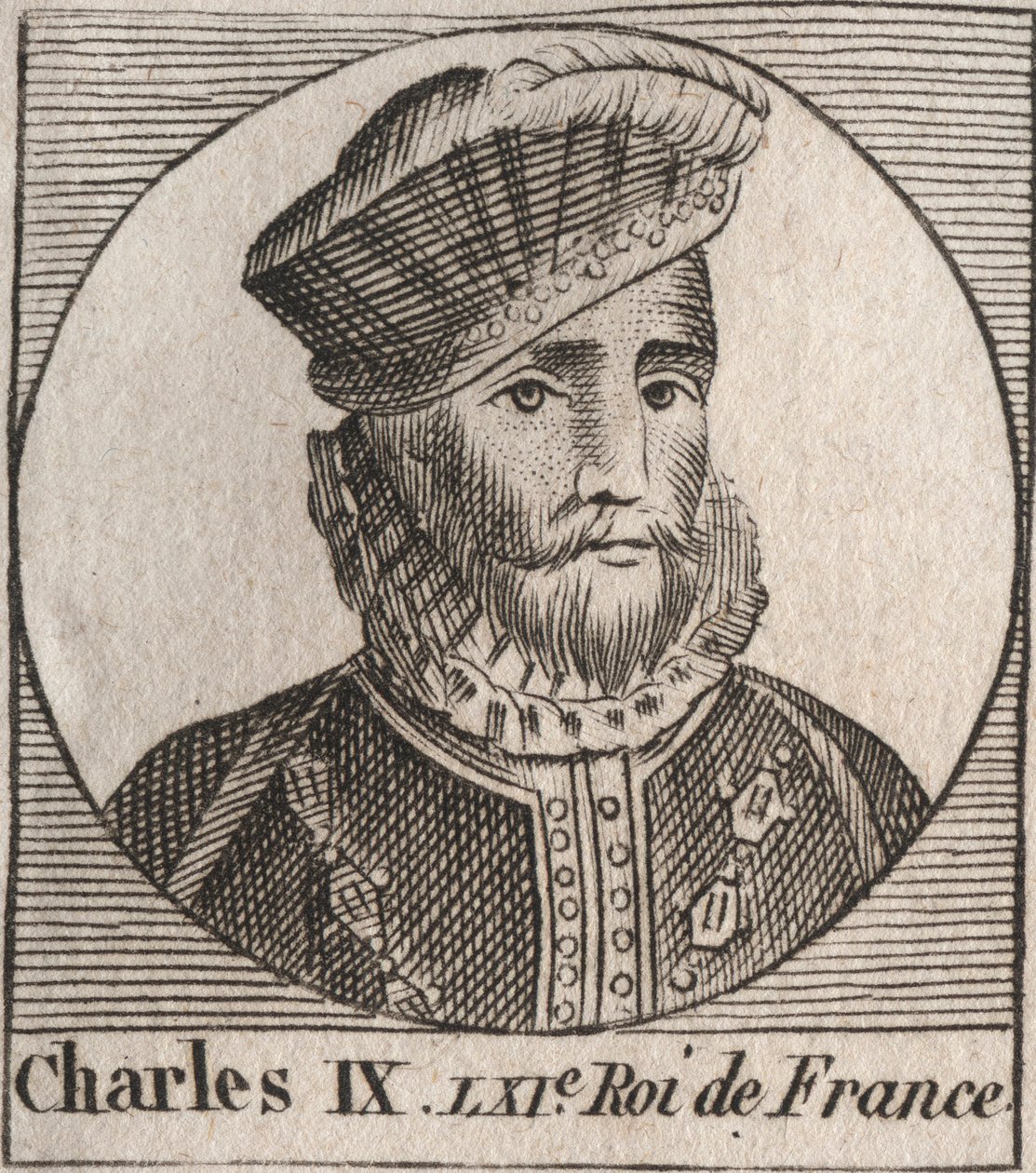 Porträt von Karl IX. (1550-1574), König von Frankreich - Karl IX. König von Frankreich von 1560 bis 1574 - Gravur aus „Instruction sur l