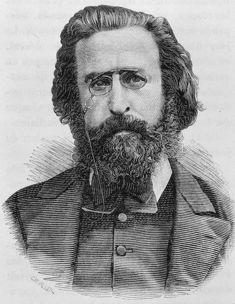 Porträt von Charles Théophile Ferré (1845 - 1871). Gravur aus dem späten 19. Jahrhundert in „Histoire de France“ von H. Martin. von Unknown artist