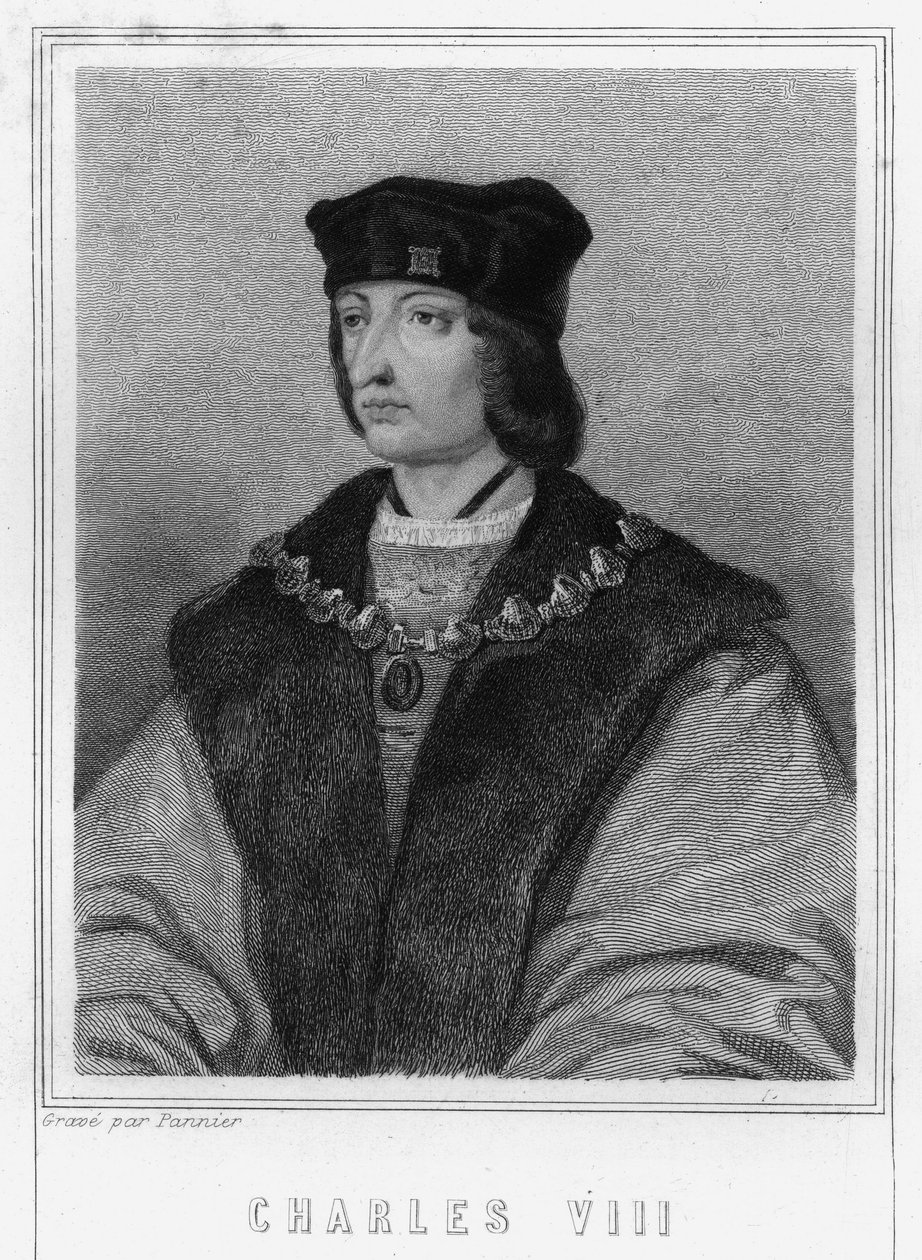Porträt von Karl VIII. (1470 - 1498), König von Frankreich - in „Histoire des Français“ von Lavallée, Gravur, sd von Unknown artist