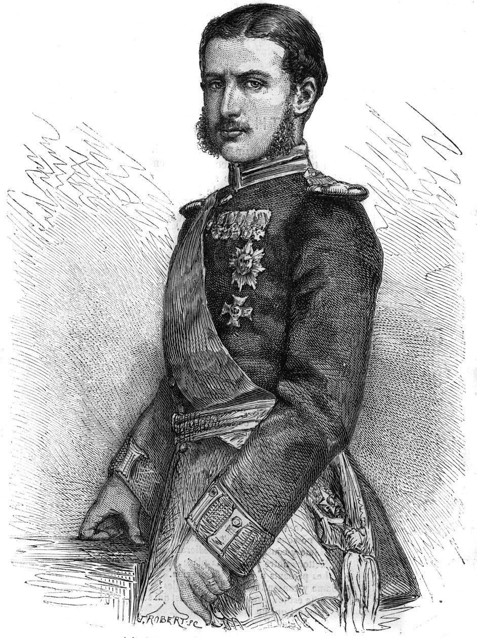 Porträt von Charles de Hohenzollern (1839-1914), regierender Prinz von Rumänien, später König Karl I. (Carol I) - Gravur in „The Illustrous Journal“ von Unknown artist