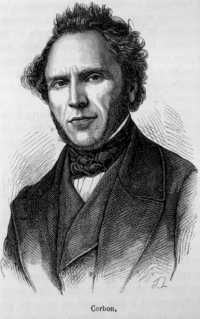 Porträt von Claude Anthime Corbon (1808-1891). Gravur aus dem Ende des 19. Jahrhunderts in „Die Geschichte Frankreichs“ von H. Martin von Unknown artist