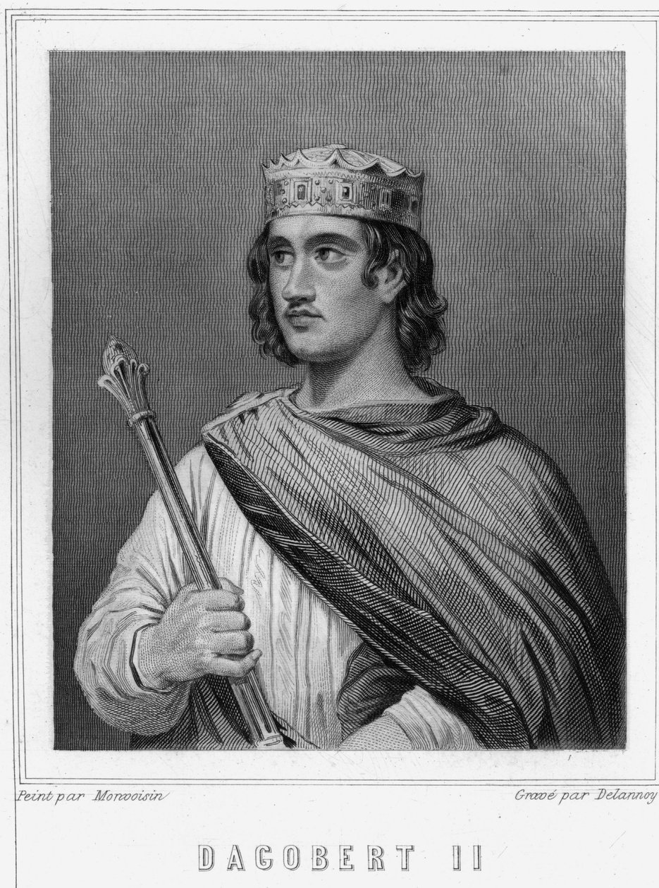 Porträt von Dagobert II. (?-?), König von Austrasien - in „Geschichte der Franzosen“ von Lavallée, Gravur, undatiert von Unknown artist