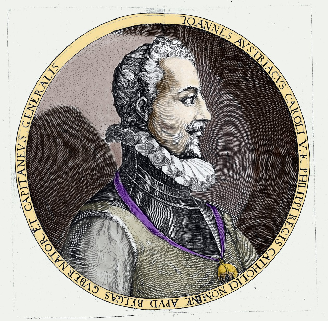 Porträt von Don Juan von Österreich (1547-1578), unehelicher Sohn von Karl V. (1500 - 1558). Gravur von Unknown artist