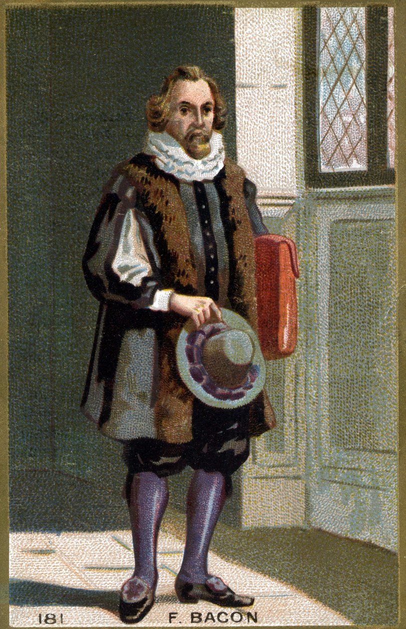 Porträt von Francis Bacon Baron Verulam (1561 - 1626) Staatsmann und englischer Philosoph. Chromolithographie des 19. Jahrhunderts von Unknown artist