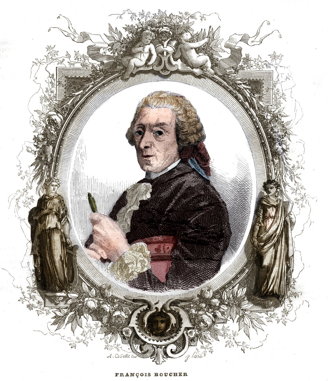 Porträt von François Boucher, französischer Maler. von Unknown artist