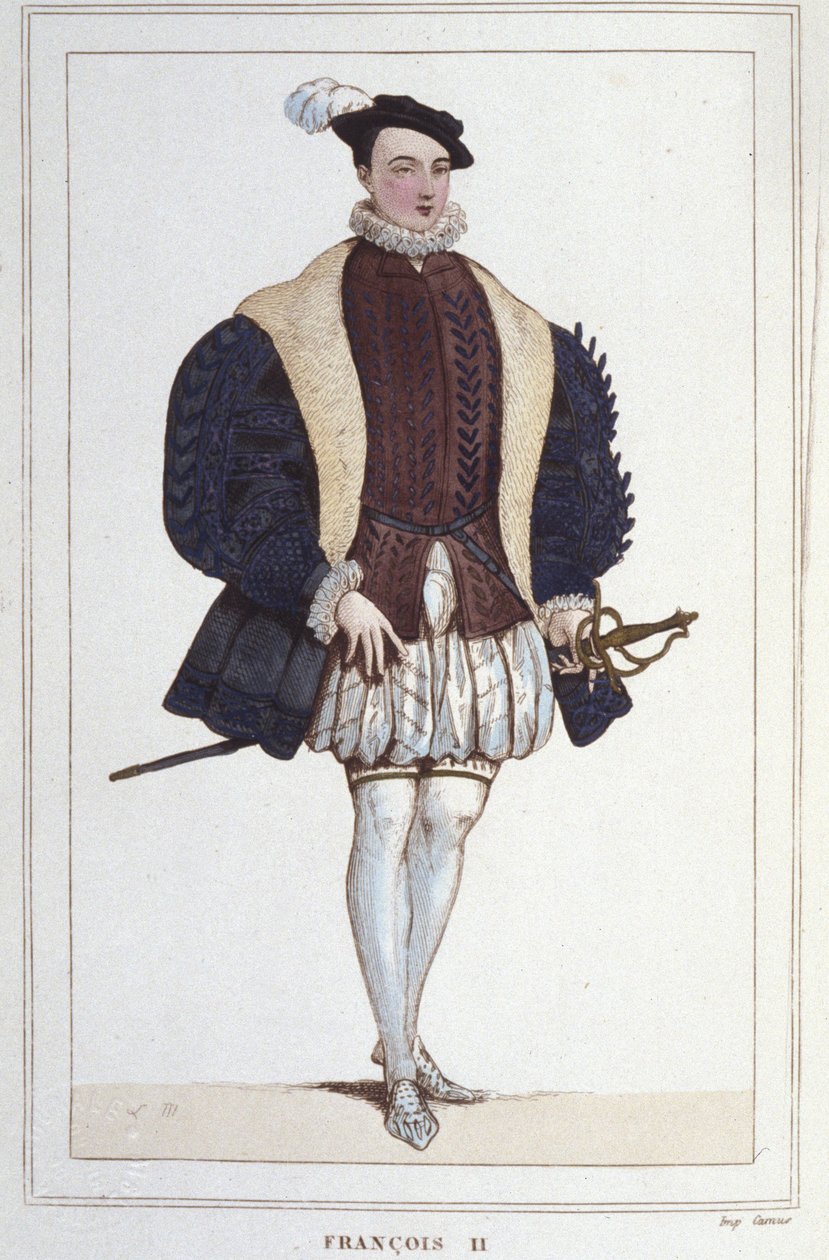 Porträt von Franz II. (1544 - 1560), König von Frankreich, Gravur von 1830 von Unknown artist
