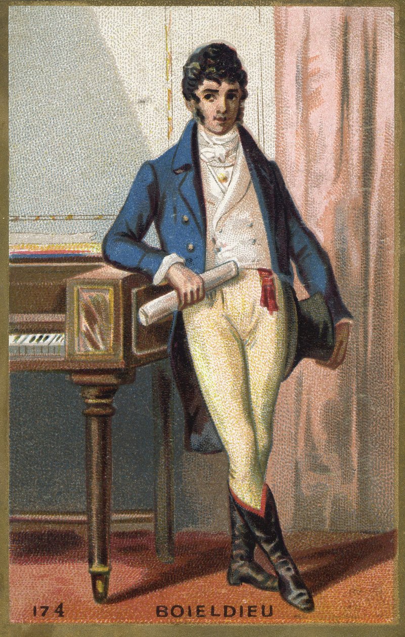 Porträt von François Adrien Boieldieu (1775 - 1834), französischer Komponist. Chromolithografie des späten 19. Jahrhunderts. von Unknown artist