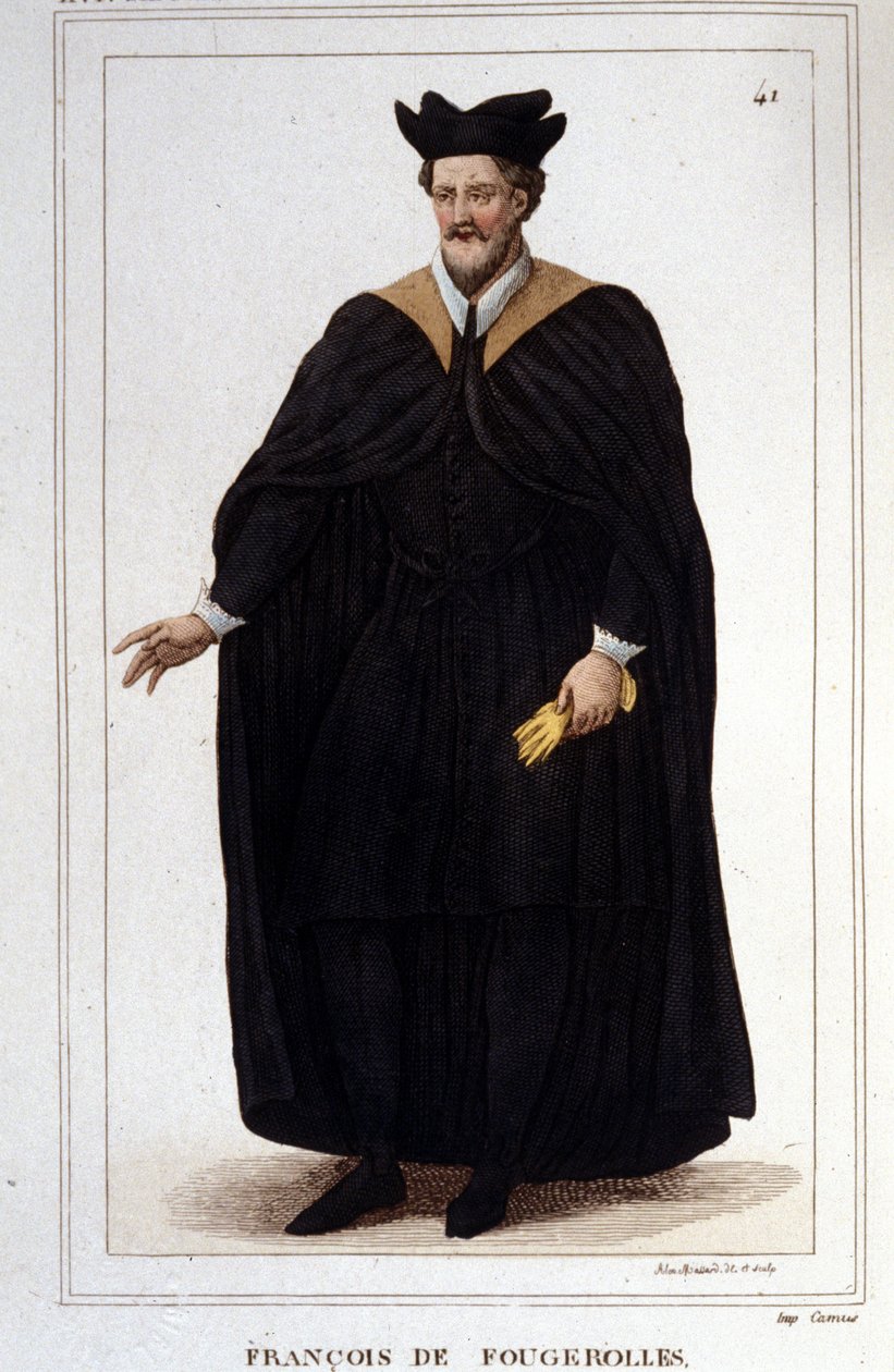 Porträt von François de Fougerolles, Latinist, Doktor der Medizin. Er lebte im 16. Jahrhundert. Gravur von 1830 von Unknown artist