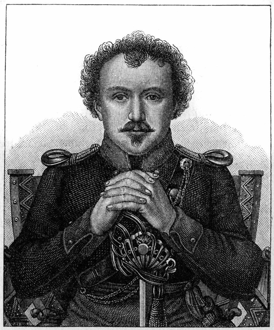 Porträt von Friedrich Heinrich Karl de la Motte, Baron Fouqué, bekannt als La Motte-Fouqué (1777-1843), deutscher romantischer Schriftsteller von Unknown artist
