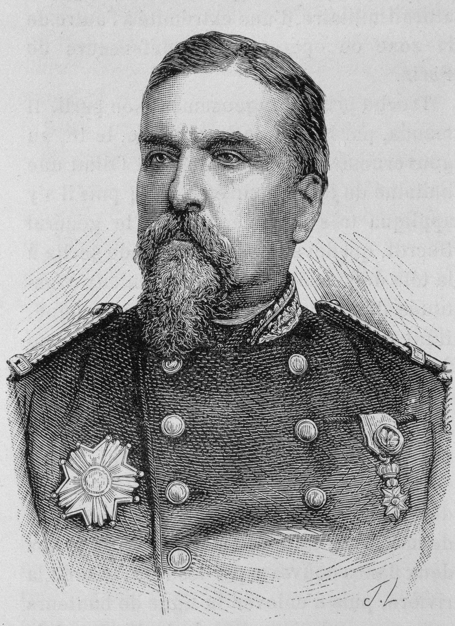Porträt von General Ducrot (1817 - 1882). Gravur des späten 19. Jahrhunderts in „Histoire de France“ von H. Martin. von Unknown artist