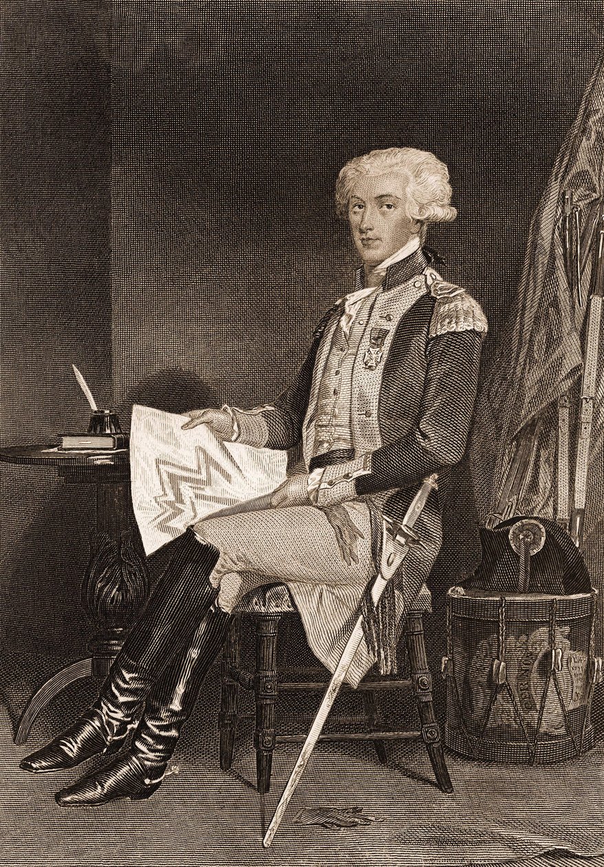 Porträt von General La Fayette (Lafayette) (1757-1834). von Unknown artist