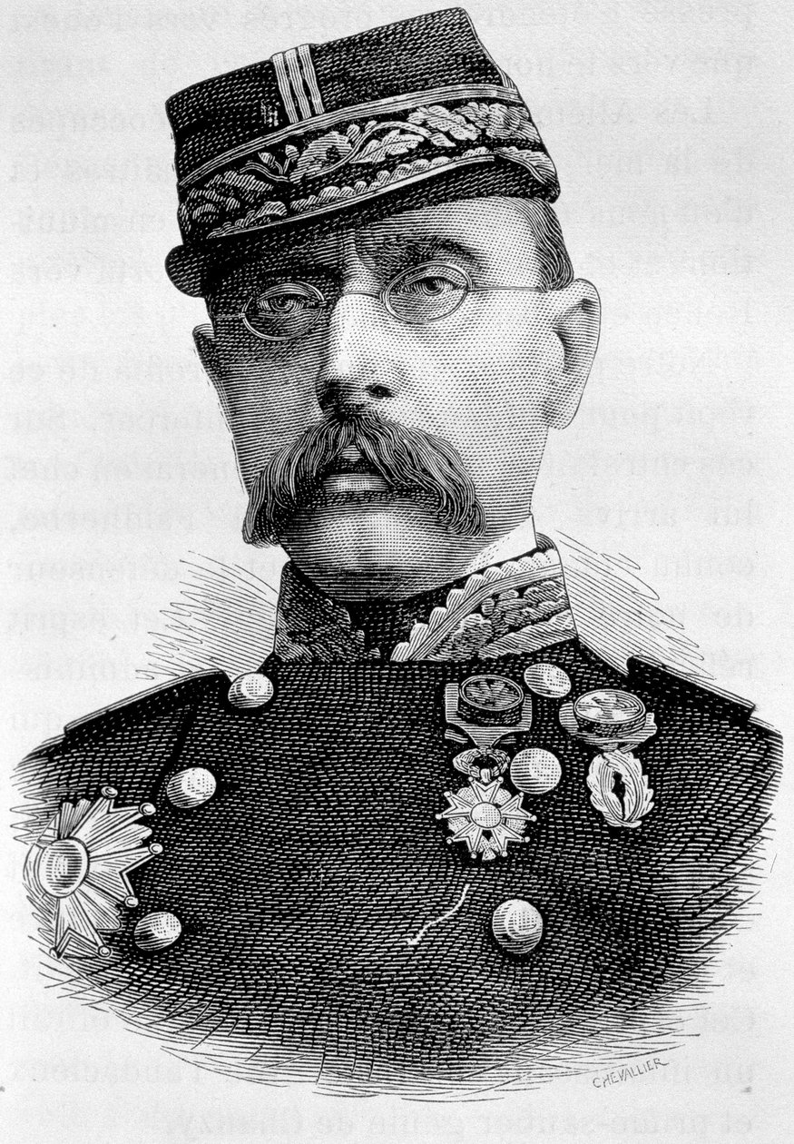 Porträt von General Louis Faidherbe, französischer Kolonisator (1818 - 1889). Gravur des 19. Jahrhunderts von Unknown artist