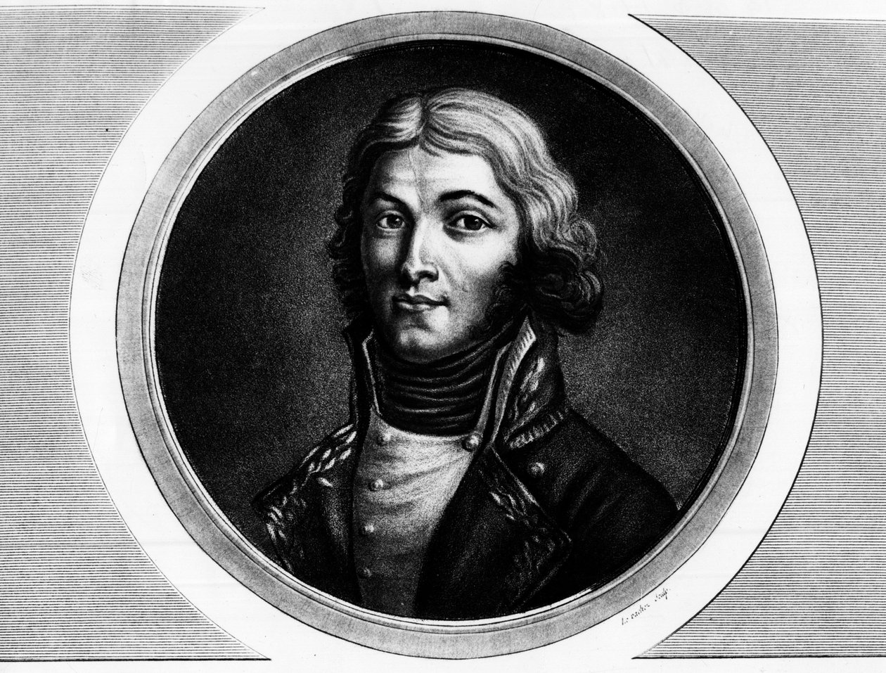 Porträt von General Louis Lazare Hoche (1768-1797). Gravur in Vollständige Sammlung historischer Gemälde der Französischen Revolution, in drei Bänden. 1804. von Unknown artist
