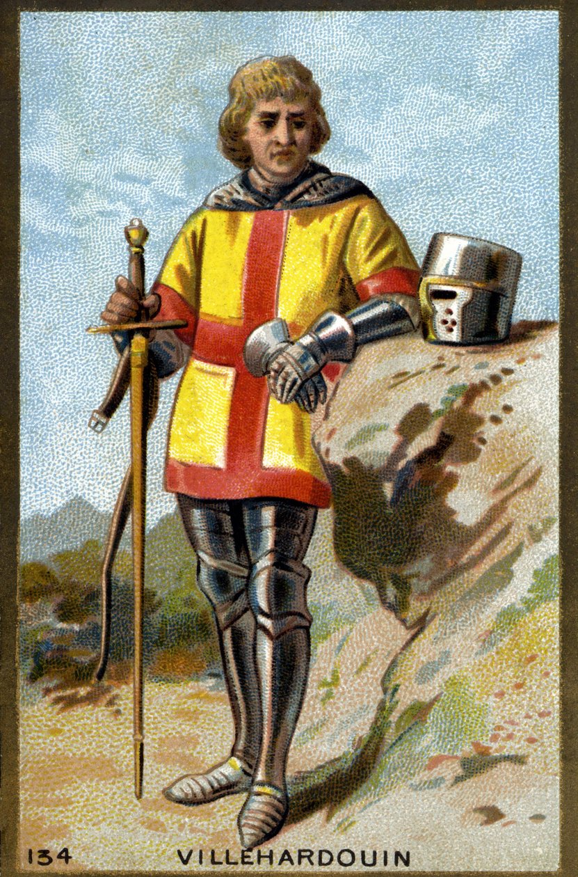 Porträt von Geoffroi de Villehardouin (1150 - 1213). Chromolithografie des späten 19. Jahrhunderts von Unknown artist